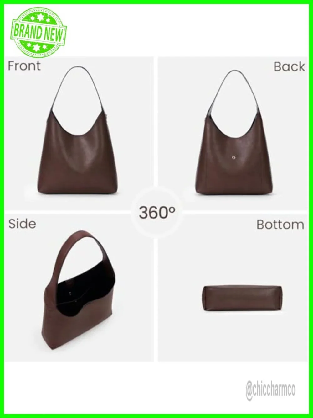 Faux Suede Hobo Bag Vegan Leather Shoulder Tote Medium Slouchy Cherry Charm